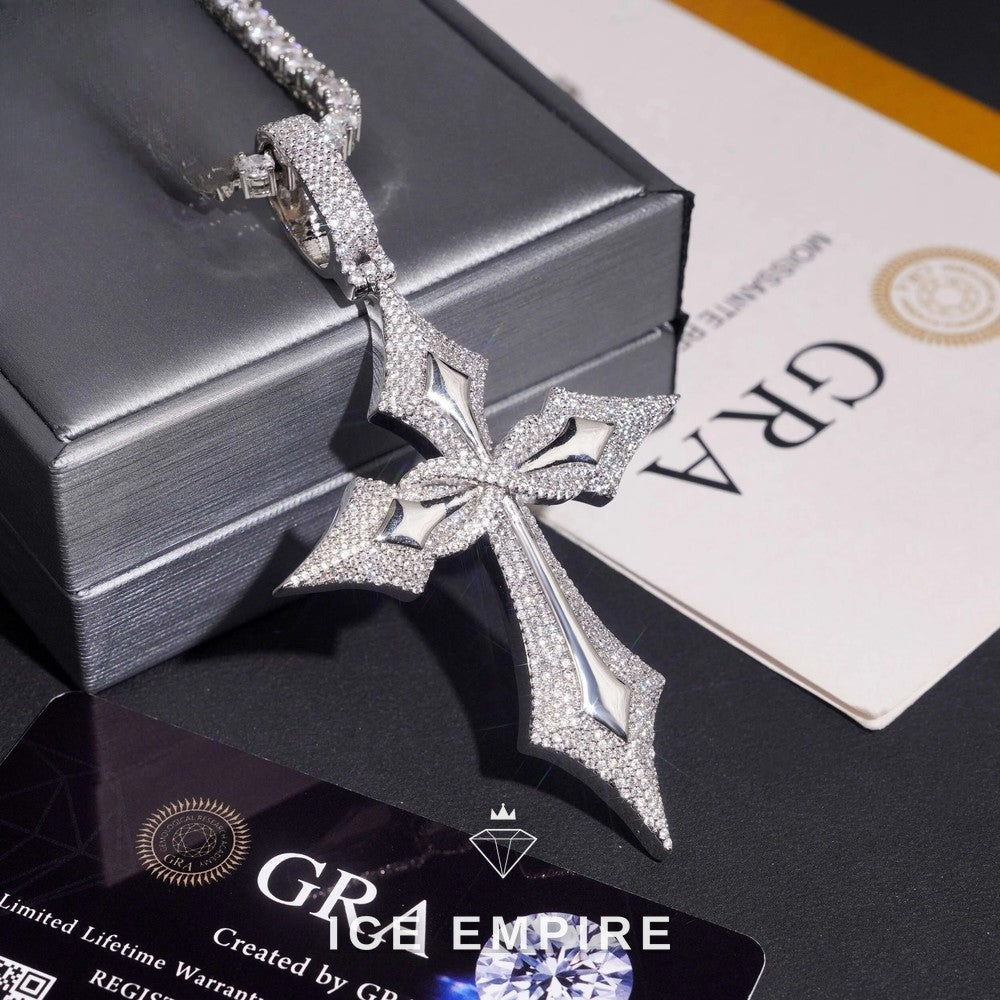 Iced Out Rose Gold Plated Moissanite Pendant