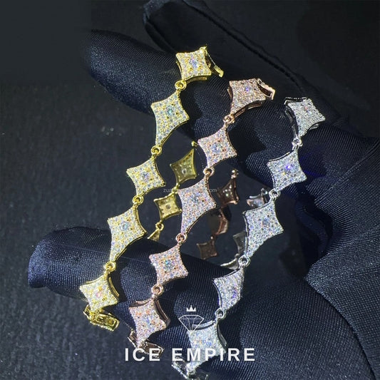 Iced Out 925 Silver Moissanite Tennis Chain