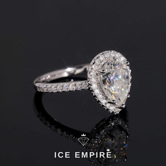 Iced Out Gold Plated Moissanite Engagement Ring
