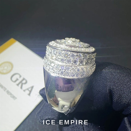 Iced Out Rose Gold Plated Moissanite Ring