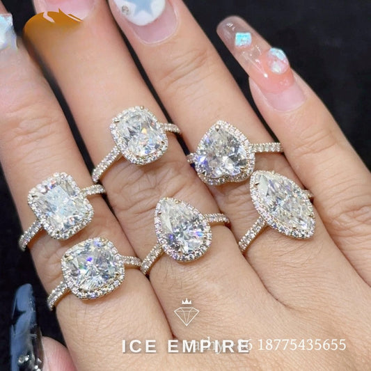 Iced Out Gold Plated Moissanite Wedding Band