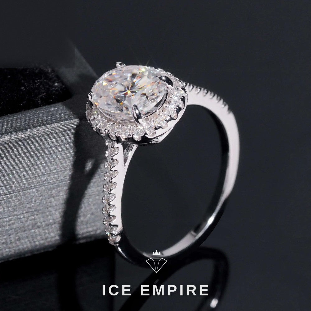 Iced Out Cluster Gold Plated Moissanite Wedding Band