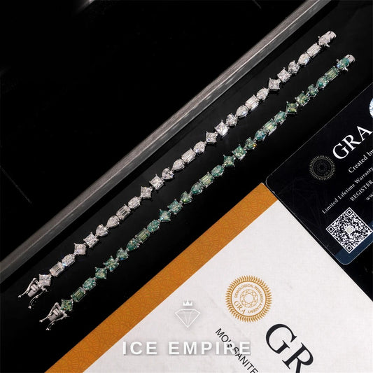 Iced Out 925 Silver Moissanite Tennis Bracelet