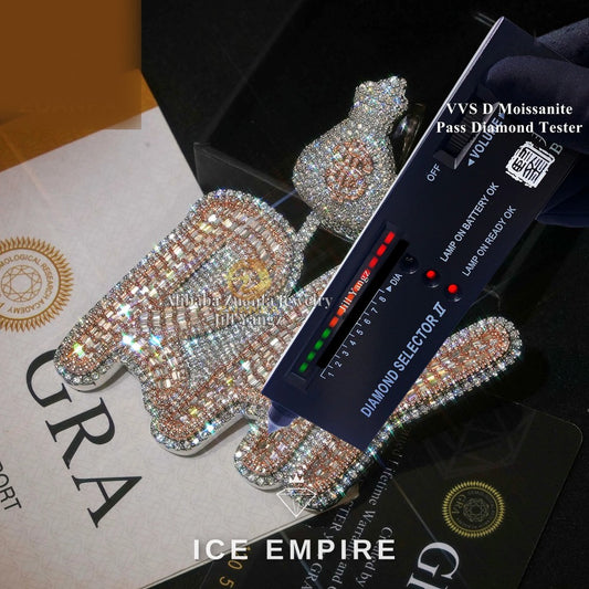 Iced Out Baguette Rose Gold Plated Pendant