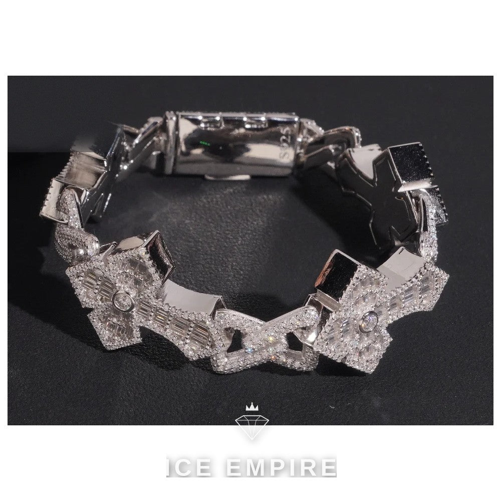 Iced Out 925 Silver Moissanite Cuban Chain