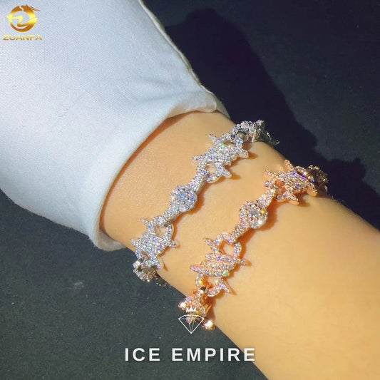 Iced Out Rose Gold Plated Moissanite Cuban Chain