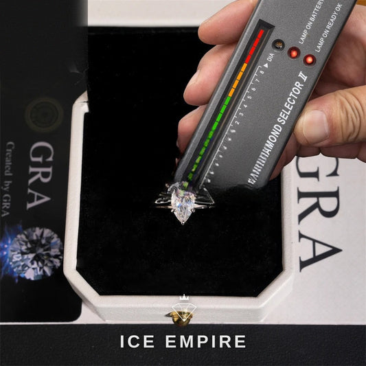Iced Out 925 Silver Moissanite Engagement Ring