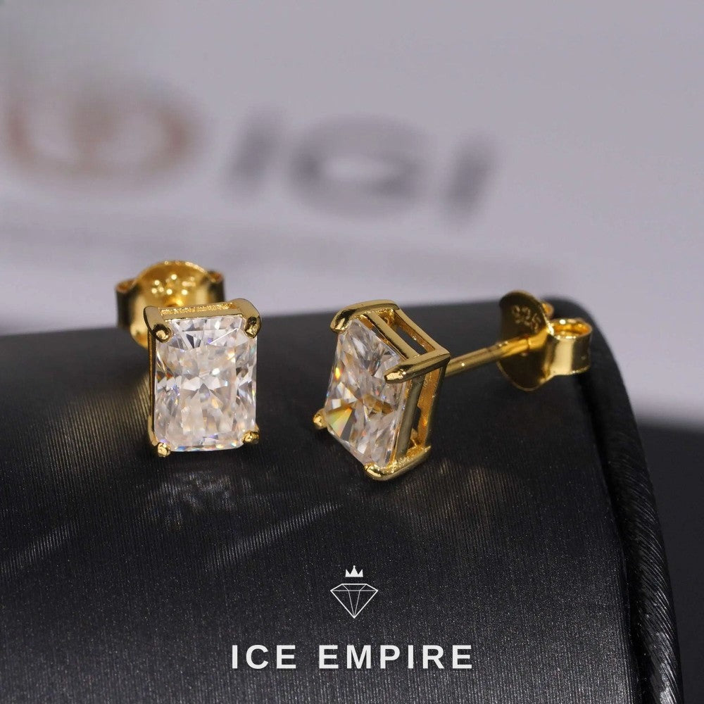 Iced Out 10K Gold Lab Grown Diamond Stud Earrings