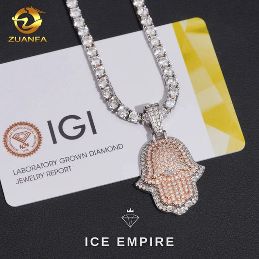 Iced Out Gold Plated Lab Grown Diamond Pendant