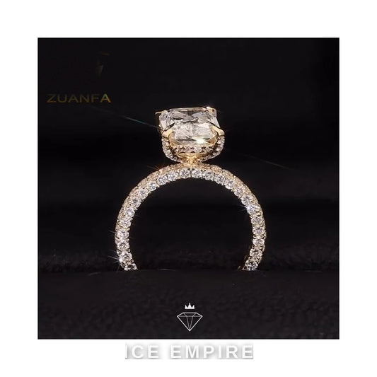 Iced Out Gold Plated Lab Grown Diamond Wedding Band