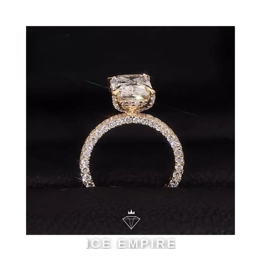 Iced Out Gold Plated Lab Grown Diamond Wedding Band
