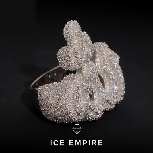 Iced Out Baguette 925 Silver Moissanite Ring