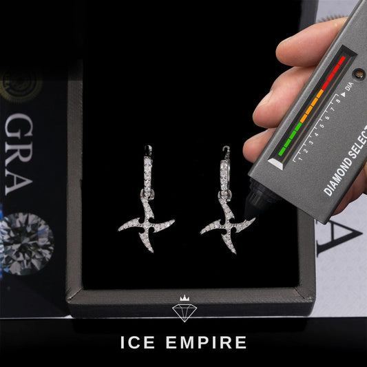 Iced Out 925 Silver Moissanite Earrings