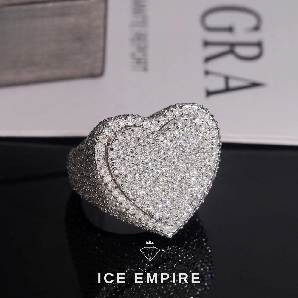 Iced Out Cross Gold Plated Moissanite Ring
