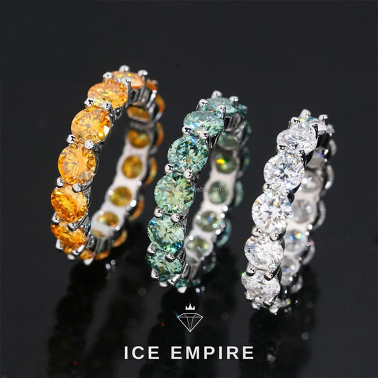 Iced Out 925 Silver Moissanite Ring