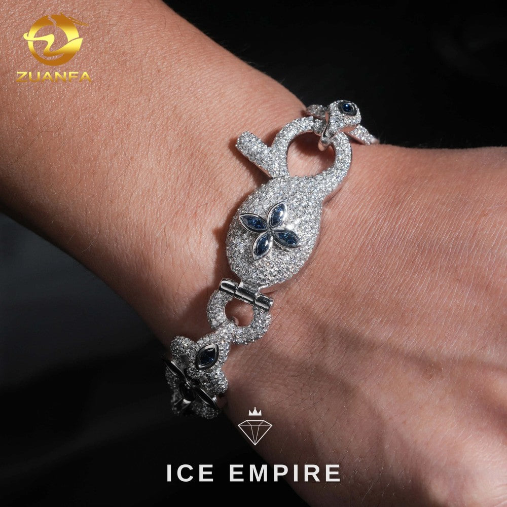 Iced Out 925 Silver Moissanite Cuban Chain