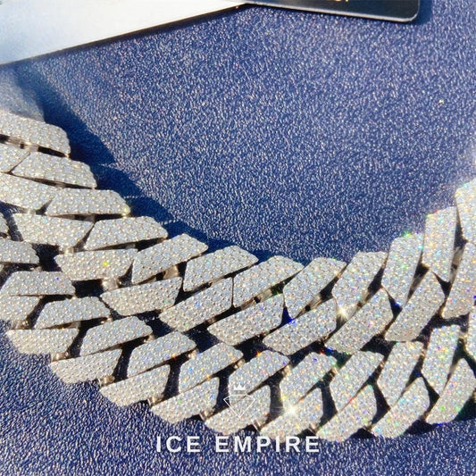 Iced Out Rose Gold Plated Moissanite Cuban Chain