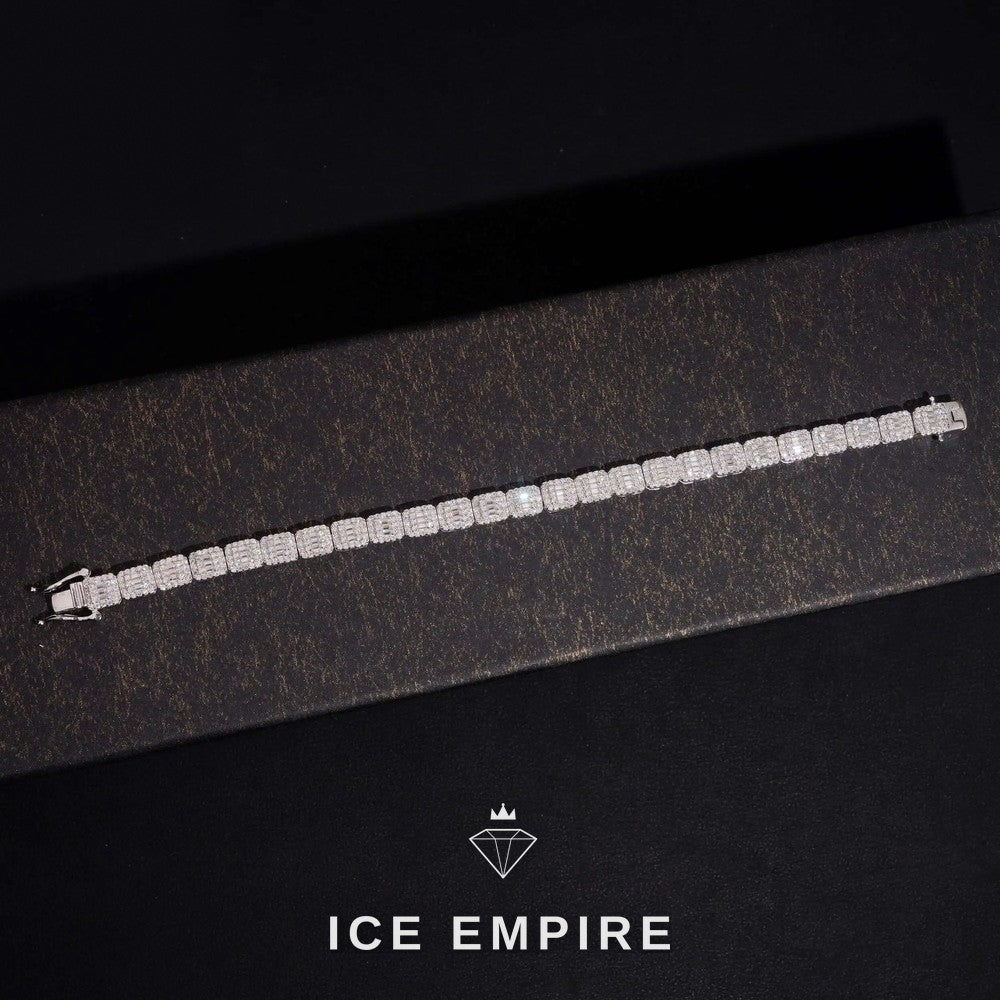 Iced Out Baguette Rose Gold Plated Moissanite Cuban Chain