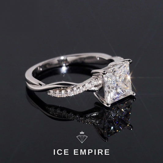 Iced Out Gold Plated Moissanite Wedding Band