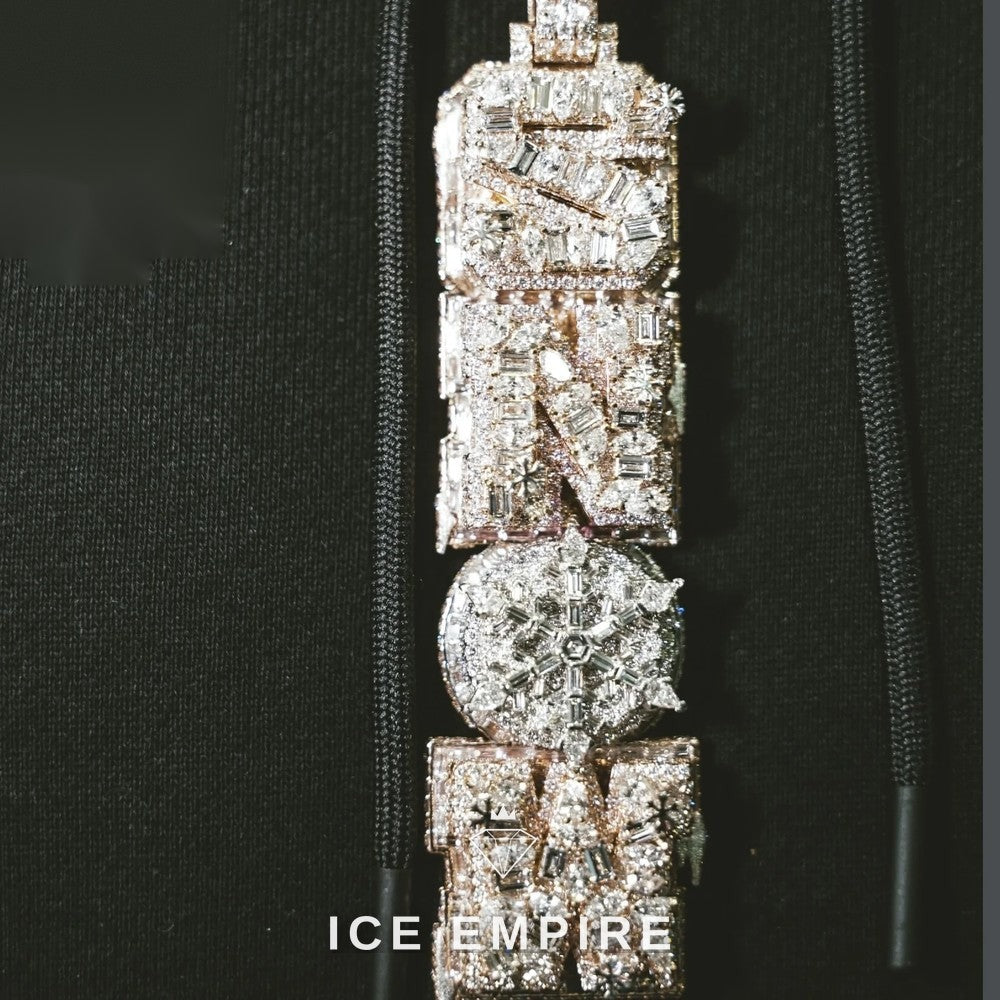 Iced Out Cross 925 Silver Moissanite Pendant