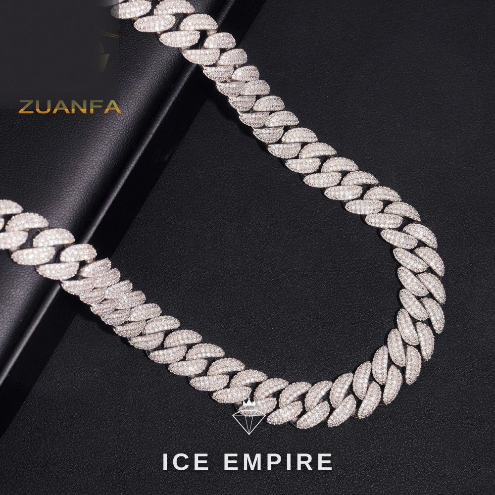 Iced Out Rose Gold Plated Moissanite Cuban Chain
