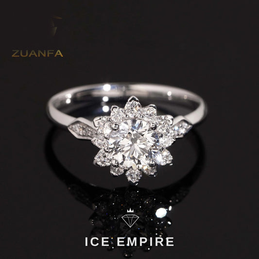 Iced Out 18K Gold Lab Grown Diamond Wedding Band