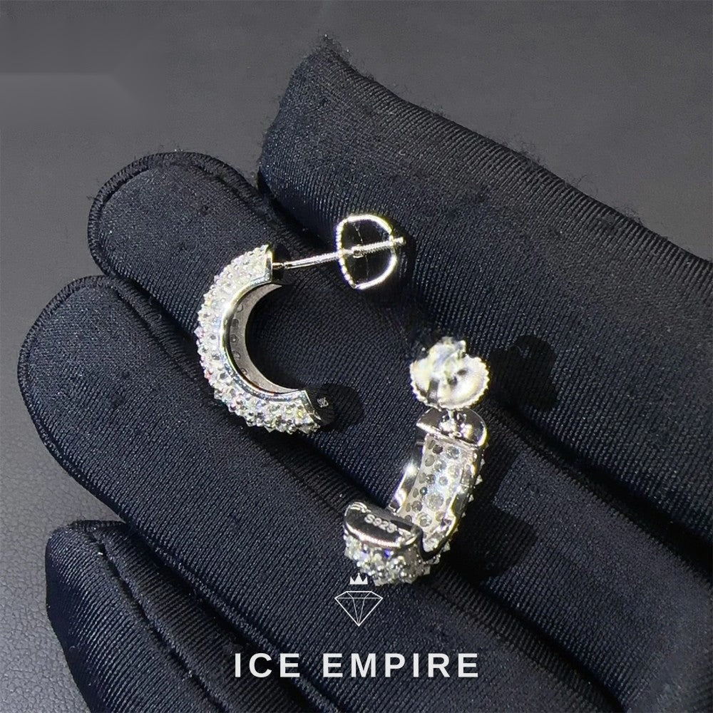 Iced Out 925 Silver Moissanite Earrings