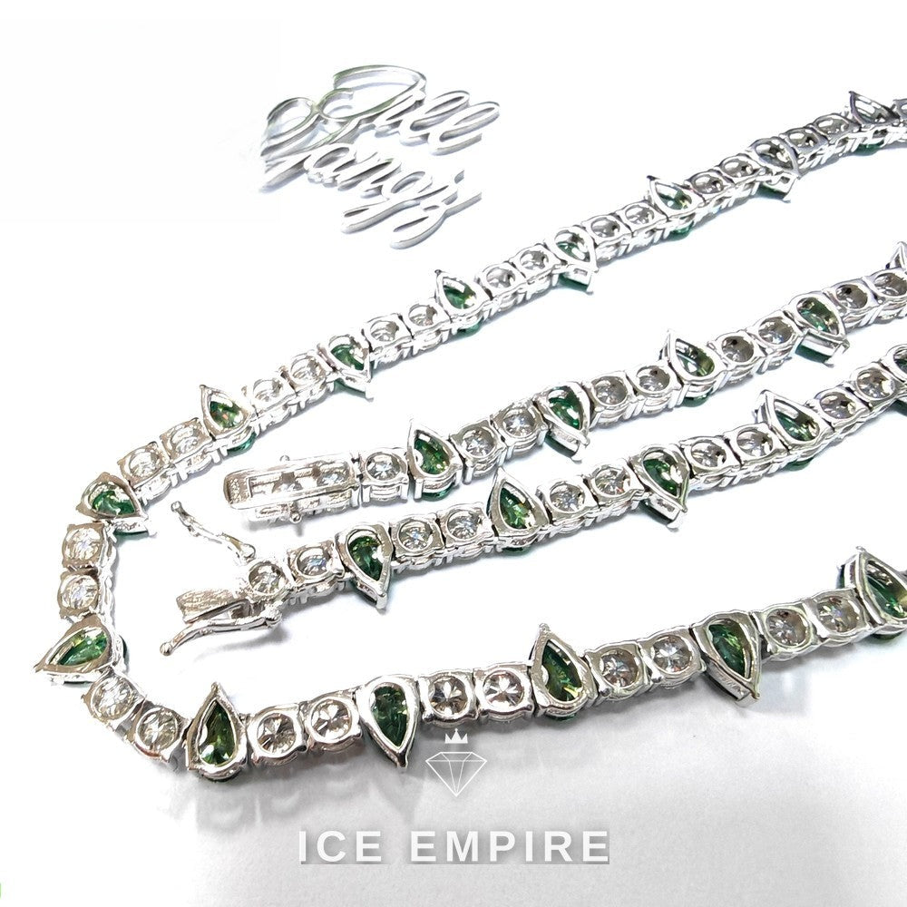 Iced Out Baguette Rose Gold Plated Moissanite Cuban Chain