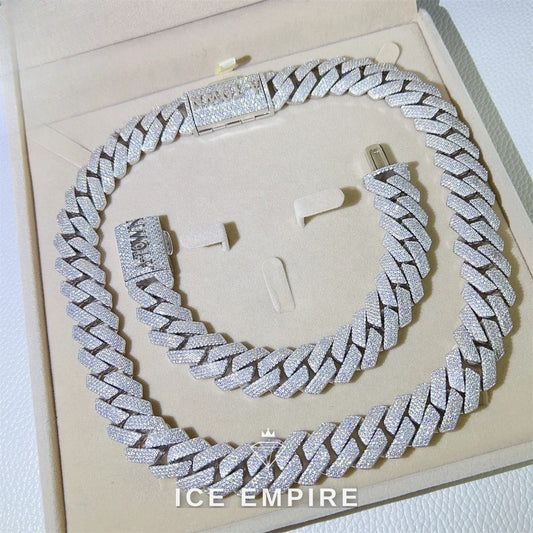 Iced Out Rose Gold Plated Moissanite Cuban Chain