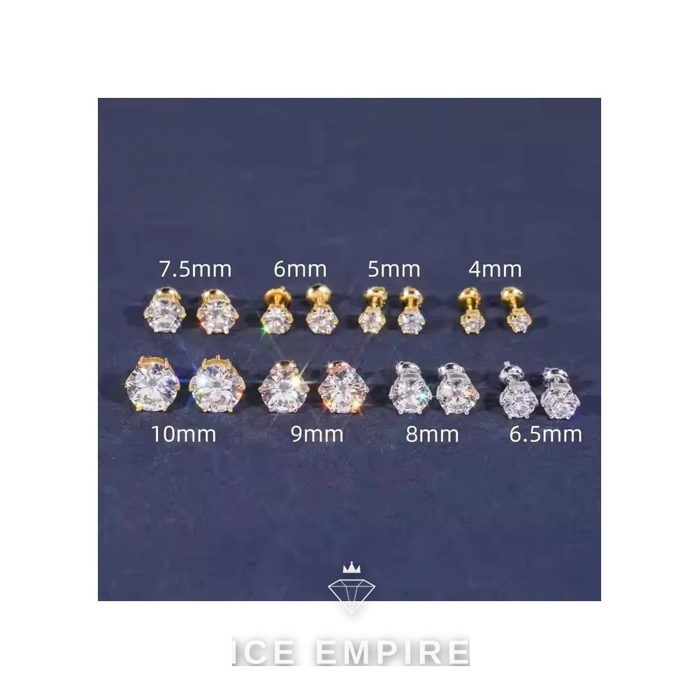 Iced Out Rose Gold Plated Moissanite Stud Earrings