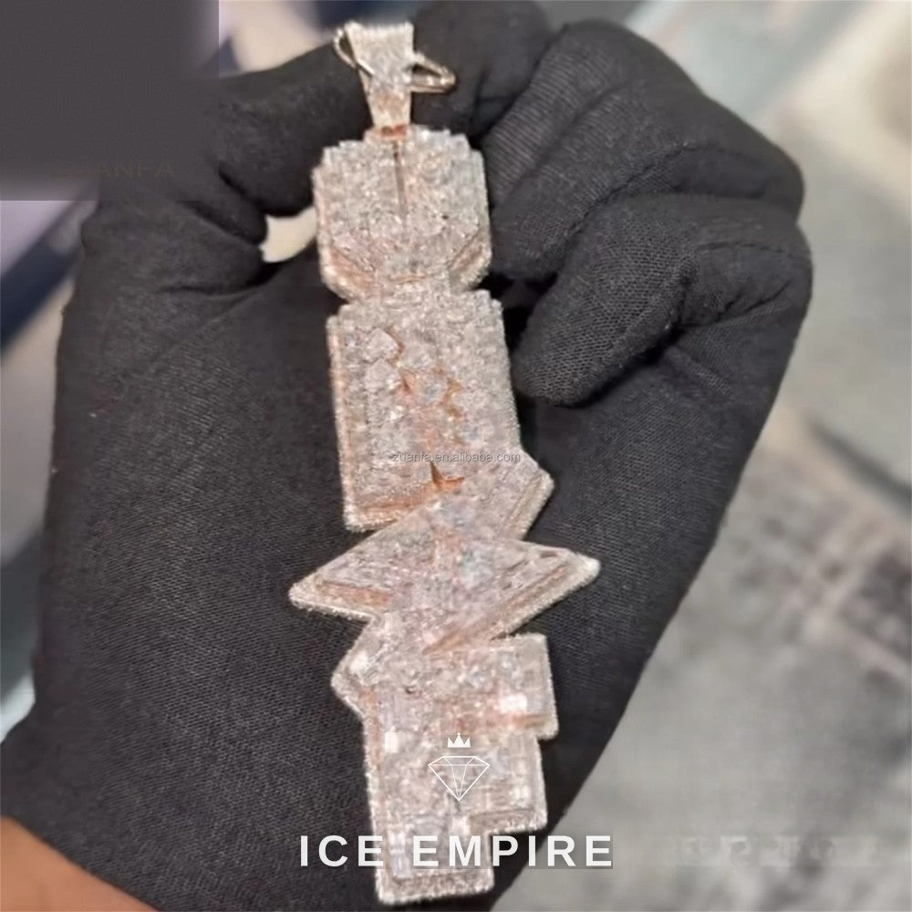 Iced Out Rose Gold Moissanite Pendant