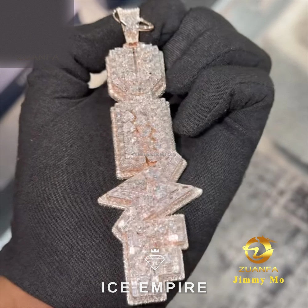 Iced Out 925 Silver Moissanite Pendant