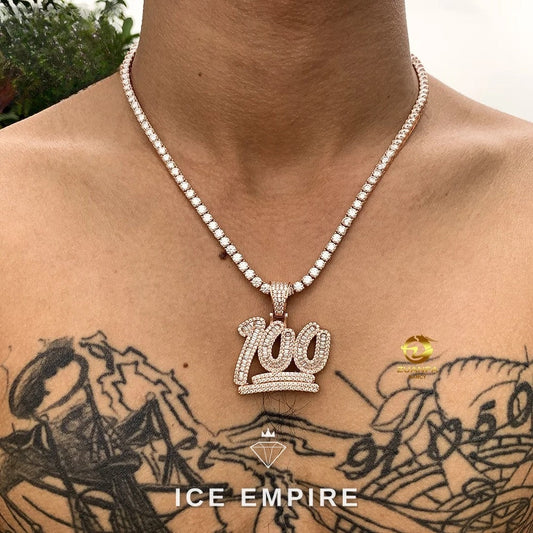 Iced Out Baguette Rose Gold Plated Pendant
