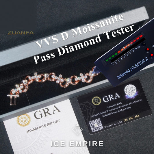 Iced Out Rose Gold Plated Moissanite Cuban Chain
