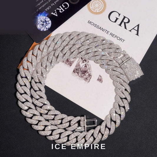 Iced Out Rose Gold Plated Moissanite Cuban Chain