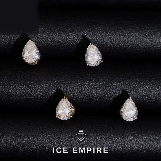Iced Out 10K Gold Lab Grown Diamond Stud Earrings