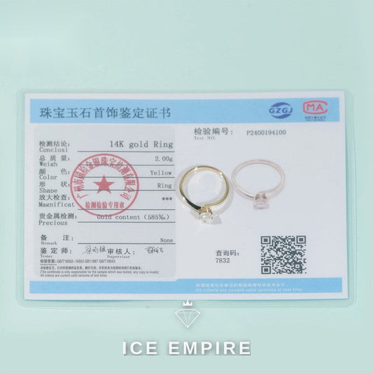 Iced Out Gold Plated Moissanite Engagement Ring