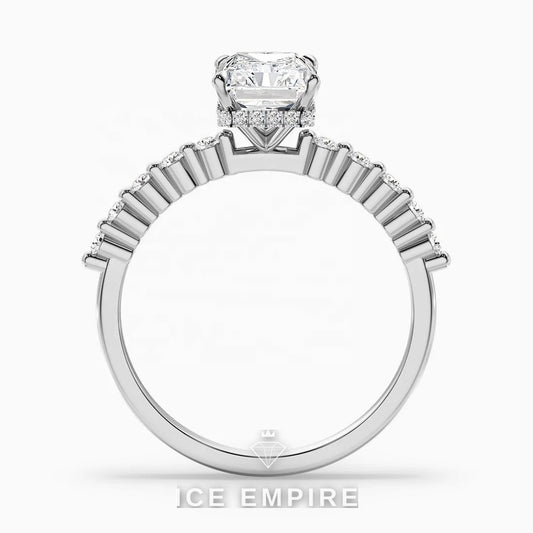 Iced Out 14K Gold Lab Grown Diamond Engagement Ring