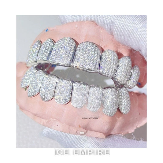 Iced Out 925 Silver Moissanite Grillz