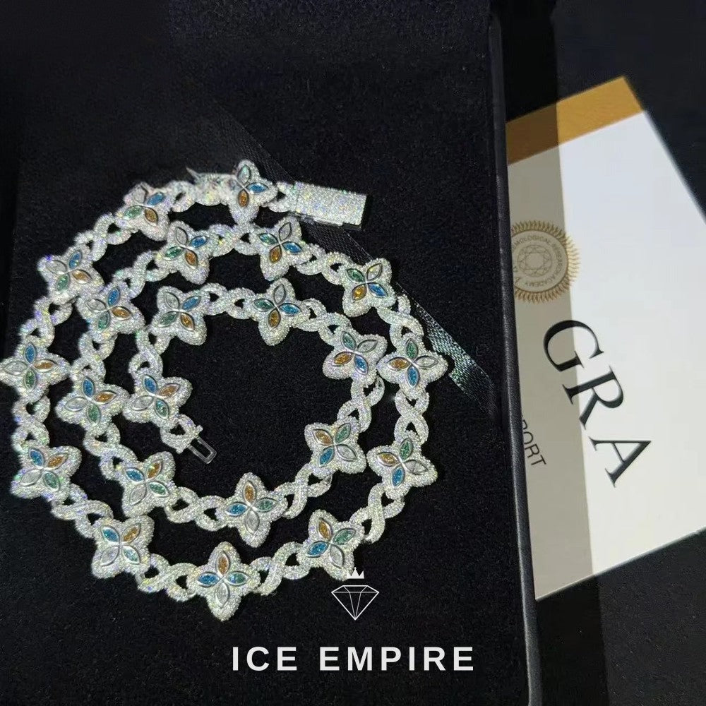 Iced Out Rose Gold Plated Moissanite Cuban Chain
