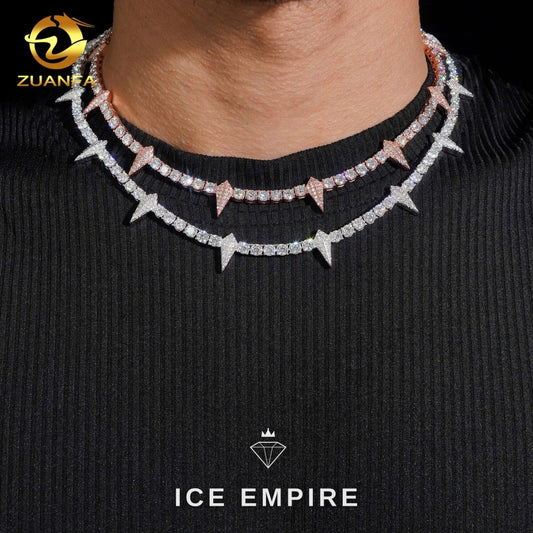 Iced Out 925 Silver Moissanite Tennis Chain