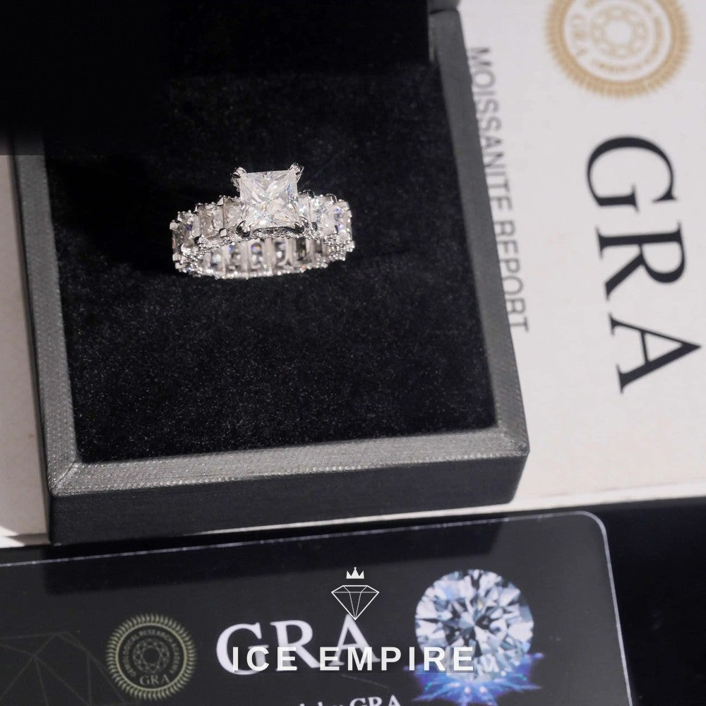 Iced Out Rose Gold Plated Moissanite Engagement Ring
