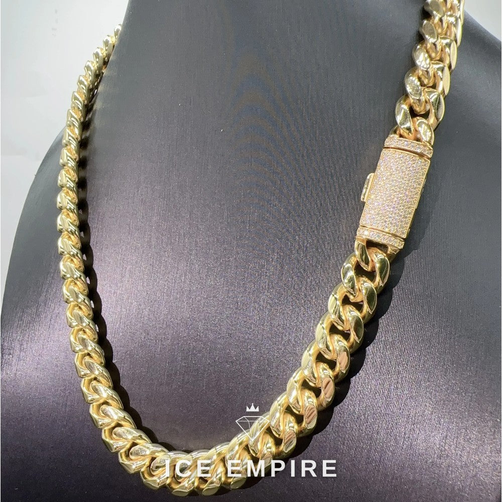 Iced Out Rose Gold Plated Moissanite Cuban Chain