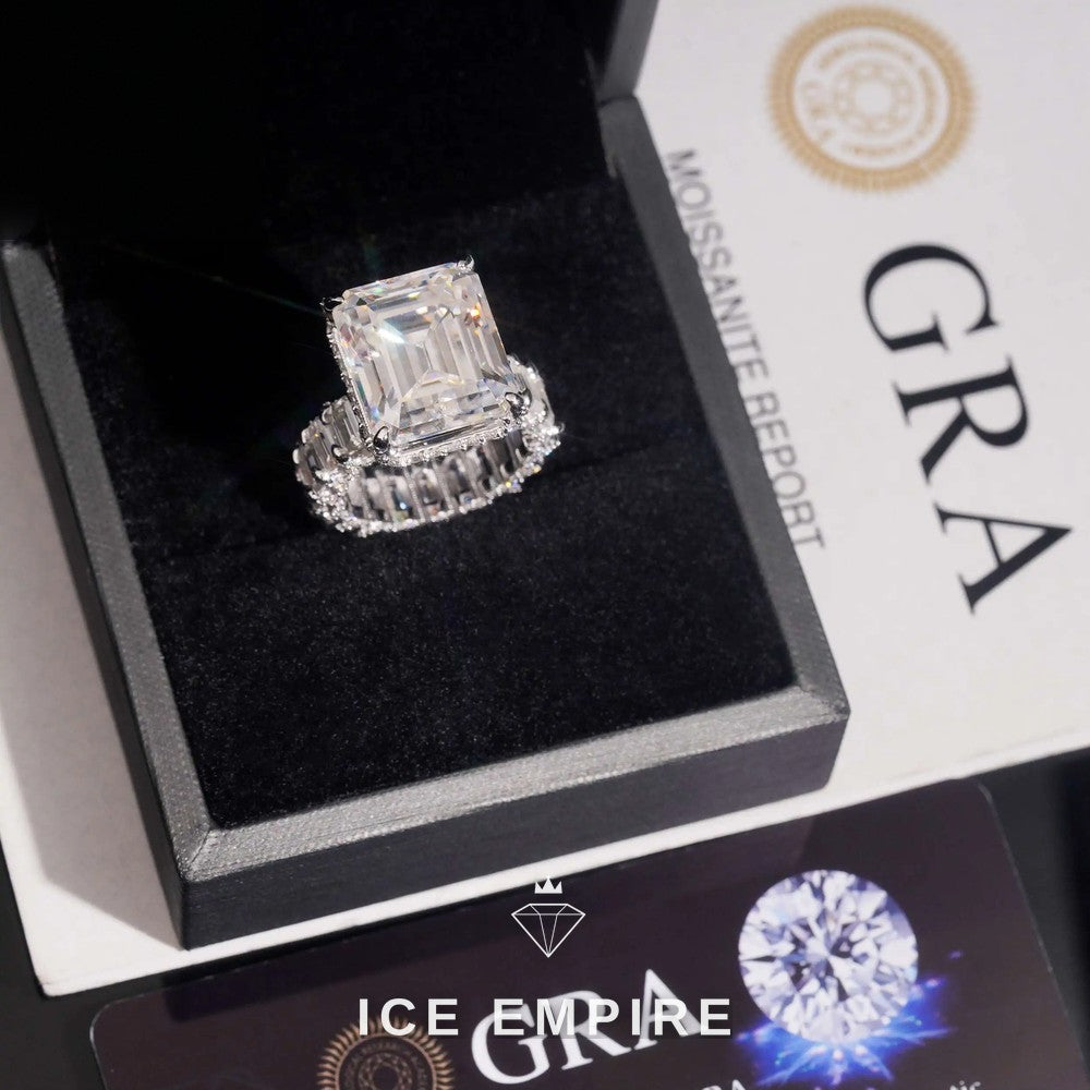 Iced Out Rose Gold Plated Moissanite Engagement Ring