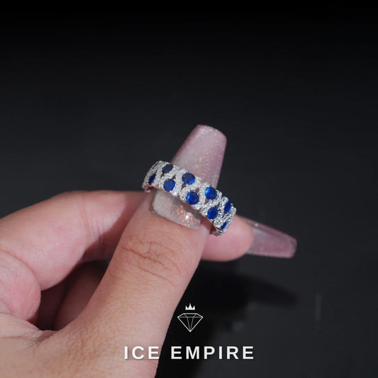Iced Out 925 Silver Moissanite Engagement Ring