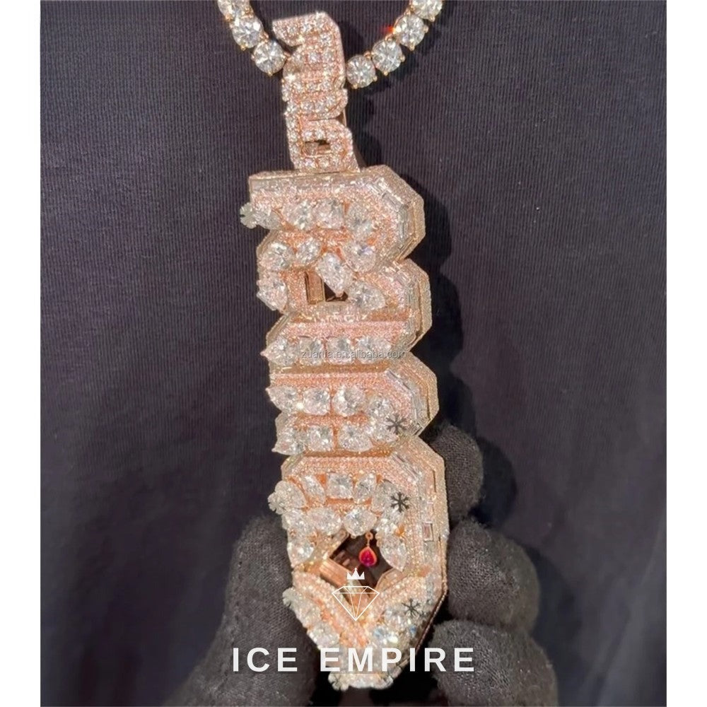 Iced Out 925 Silver Moissanite Pendant