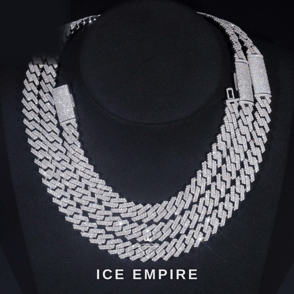 Iced Out Rose Gold Plated Moissanite Cuban Chain