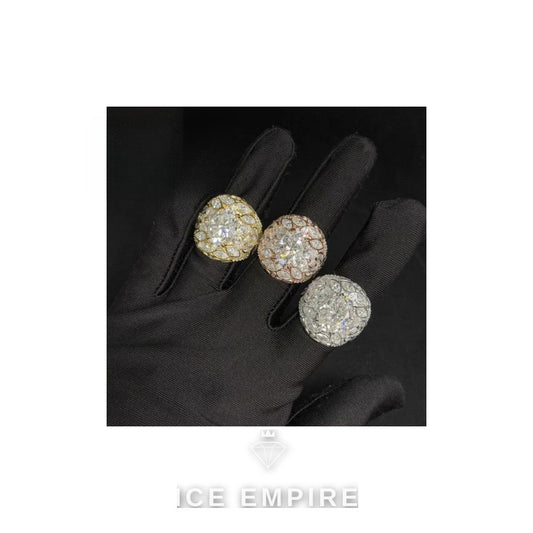 Iced Out Cluster 925 Silver Moissanite Cuban Chain
