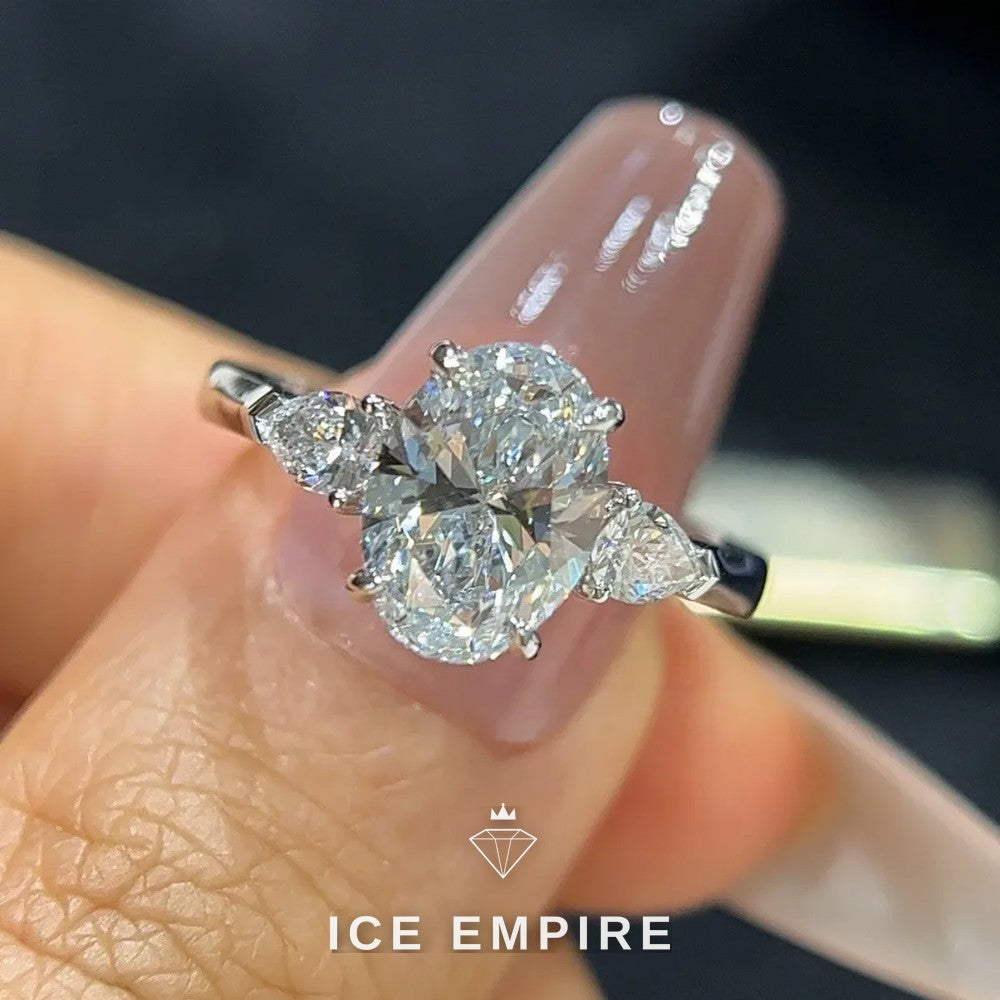 Iced Out 18K Gold Lab Grown Diamond Engagement Ring