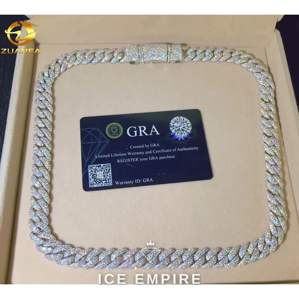 Iced Out Rose Gold Plated Moissanite Cuban Chain